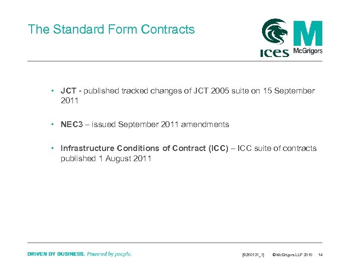 The Standard Form Contracts • JCT - published tracked changes of JCT 2005 suite