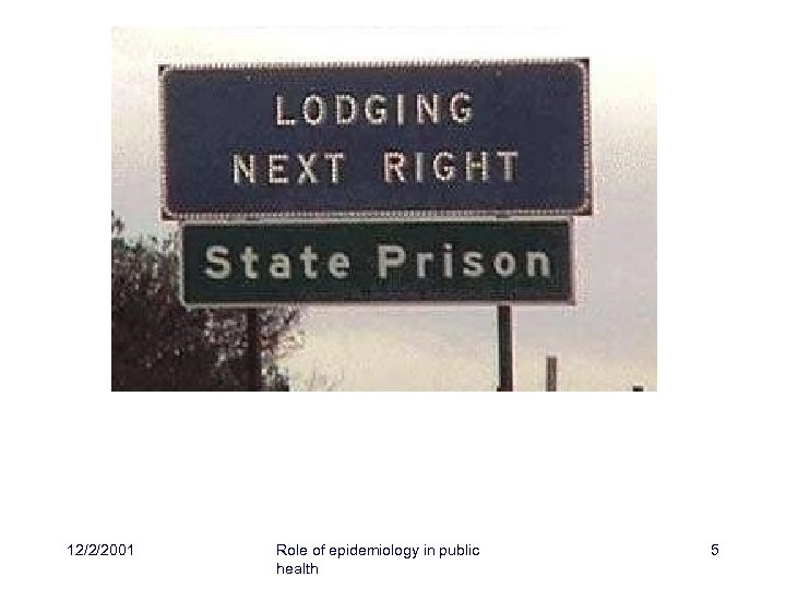 I’m not tired anymore! “ 12/2/2001 Role of epidemiology in public health 5 