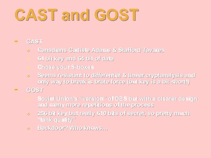 CAST and GOST CAST v Canadians Carlisle Adams & Stafford Tavares v 64 bit