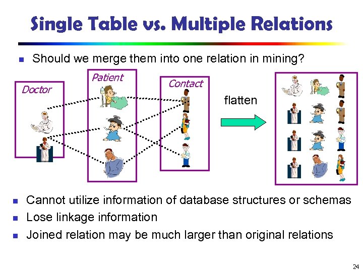 Single Table vs. Multiple Relations n Should we merge them into one relation in
