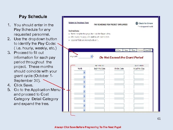 Pay Schedule 1. You should enter in the Pay Schedule for any requested personnel.