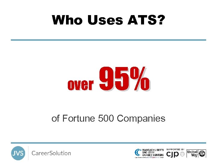Who Uses ATS? over 95% of Fortune 500 Companies 