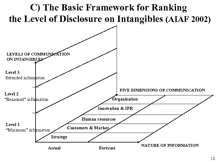 C) The Basic Framework for Ranking the Level of Disclosure on Intangibles (AIAF 2002)