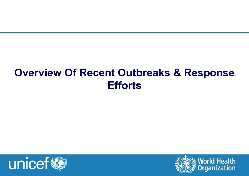 Overview Of Recent Outbreaks & Response Efforts 