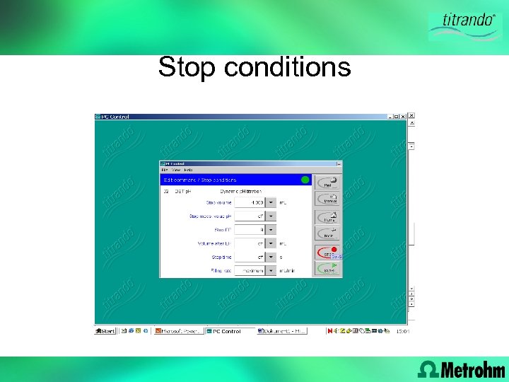 Stop conditions 