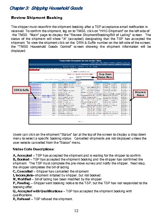 Chapter 3: Shipping Household Goods Review Shipment Booking The shipper must reconfirm the shipment