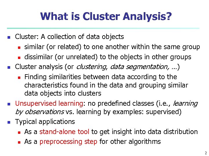 Chapter 10 Cluster Analysis Basic Concepts And Methods