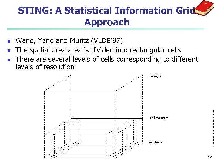 STING: A Statistical Information Grid Approach n n n Wang, Yang and Muntz (VLDB’