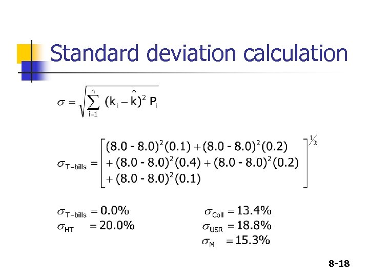 Standard deviation calculation 8 -18 