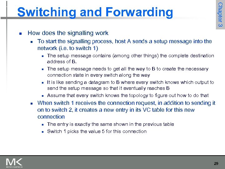 Chapter 3 Switching and Forwarding n How does the signalling work n To start