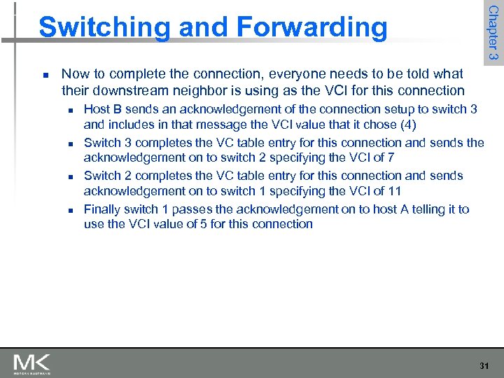 Chapter 3 Switching and Forwarding n Now to complete the connection, everyone needs to