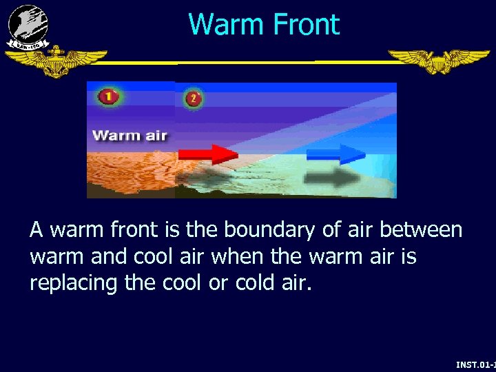 Warm Front A warm front is the boundary of air between warm and cool