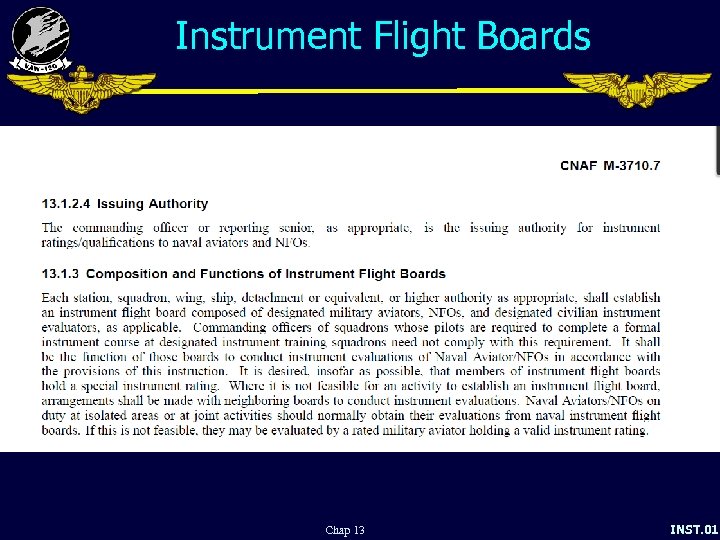 Instrument Flight Boards Chap 13 INST. 01 - 