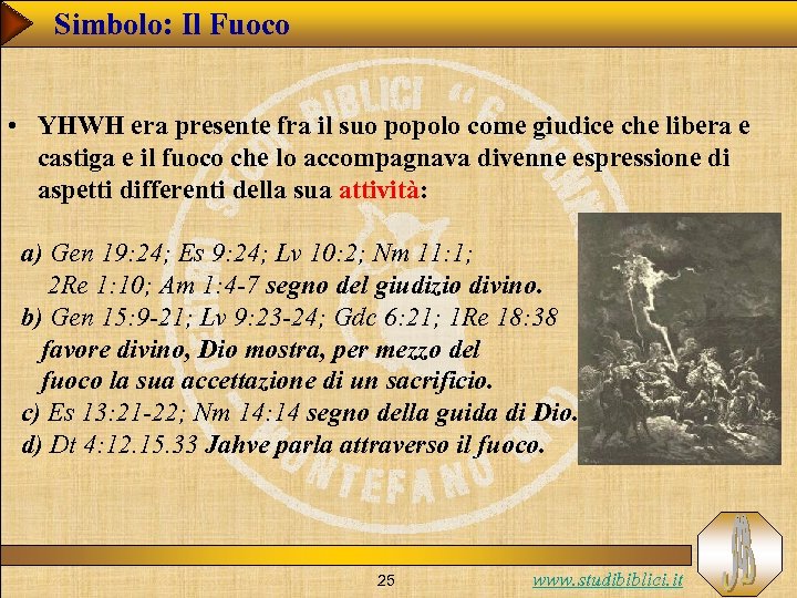 Simbolo: Il Fuoco • YHWH era presente fra il suo popolo come giudice che