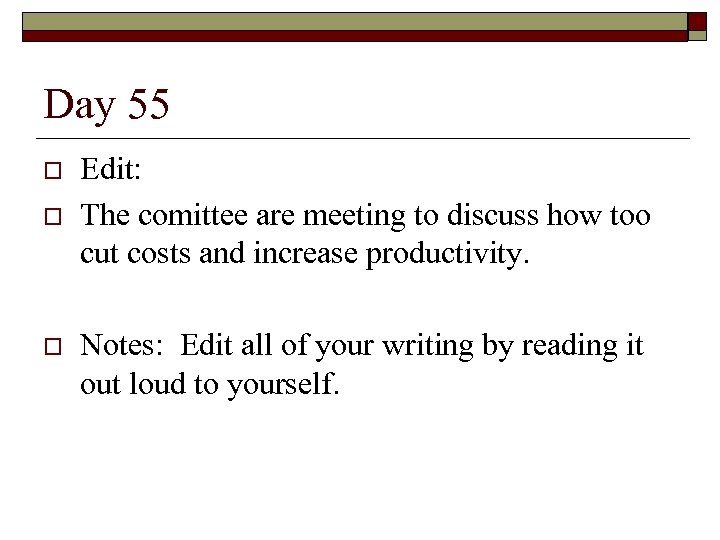 Day 55 o o o Edit: The comittee are meeting to discuss how too