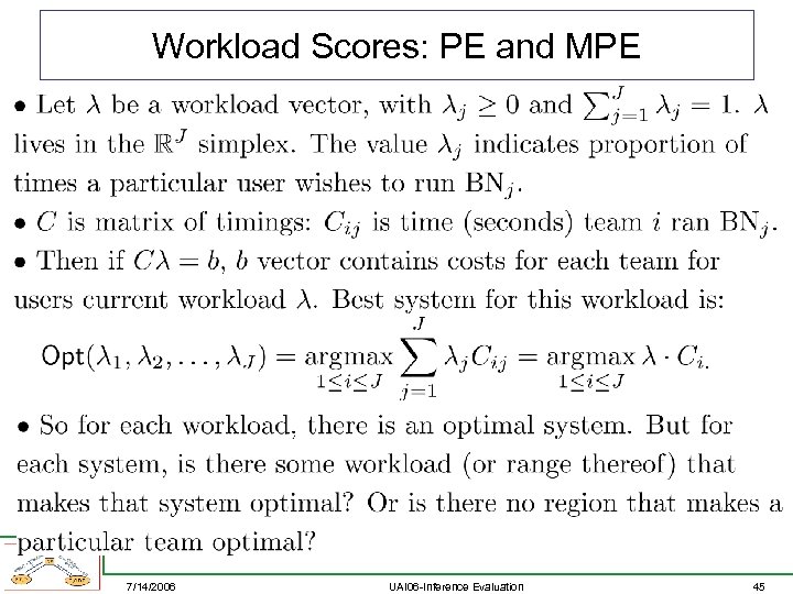 Workload Scores: PE and MPE 7/14/2006 UAI 06 -Inference Evaluation 45 