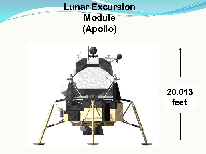 Lunar Excursion Module (Apollo) 20. 013 feet 