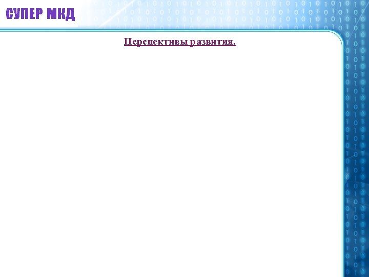 Перспективы развития. 
