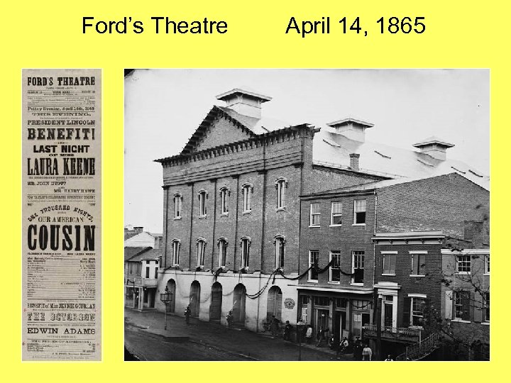 Ford’s Theatre April 14, 1865 