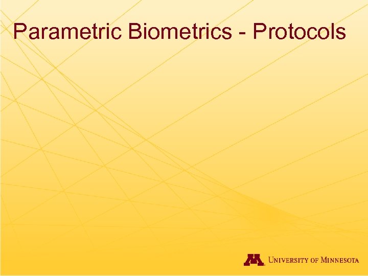 Parametric Biometrics - Protocols 