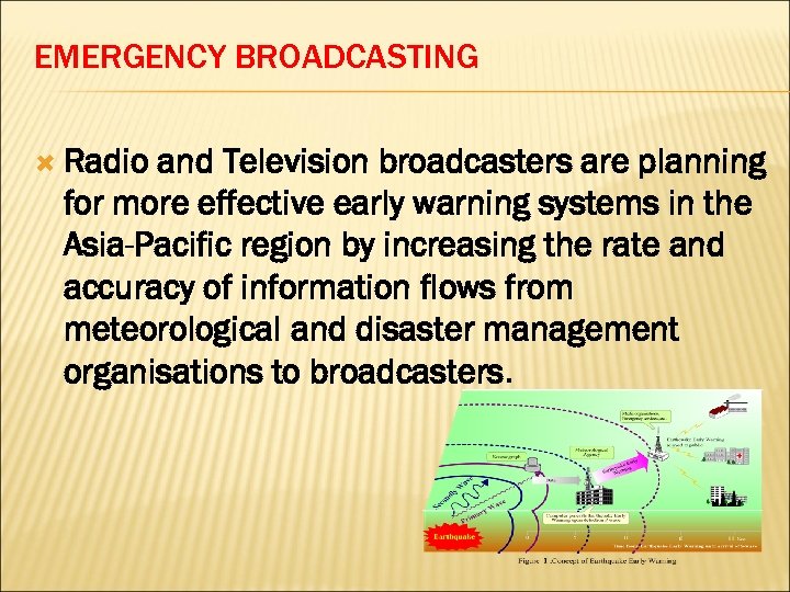 EMERGENCY BROADCASTING Radio and Television broadcasters are planning for more effective early warning systems