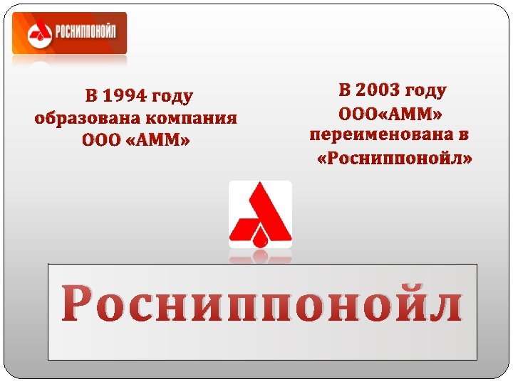  В 1994 году образована компания ООО «АММ» В 2003 году ООО «АММ» переименована