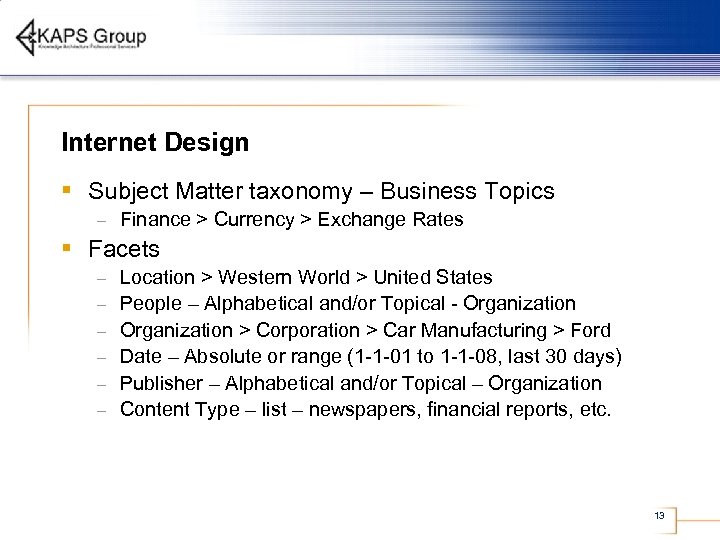 Internet Design § Subject Matter taxonomy – Business Topics – Finance > Currency >