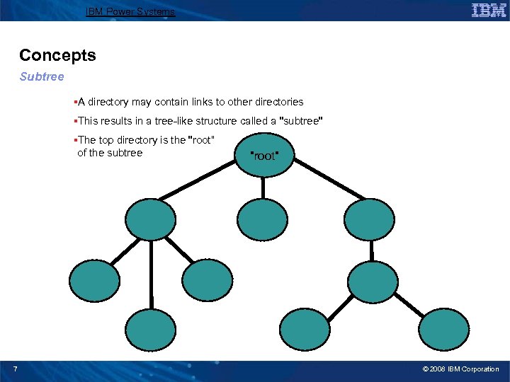 IBM Power Systems Concepts Subtree §A directory may contain links to other directories §This