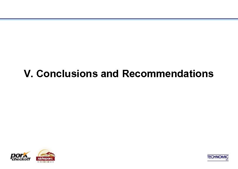 V. Conclusions and Recommendations 