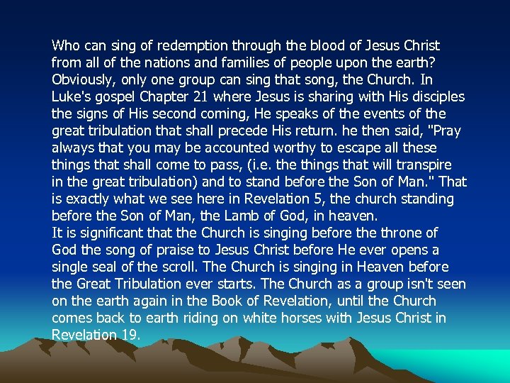 Who can sing of redemption through the blood of Jesus Christ from all of