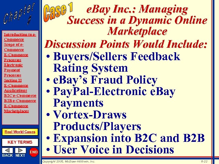 Introduction to e. Commerce Scope of e. Commerce E-Commerce Processes Electronic Payment Processes Section