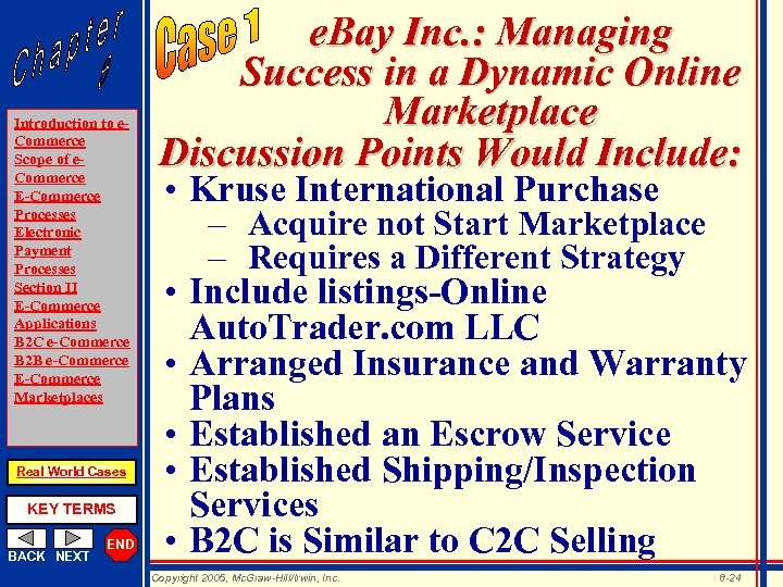 Introduction to e. Commerce Scope of e. Commerce E-Commerce Processes Electronic Payment Processes Section