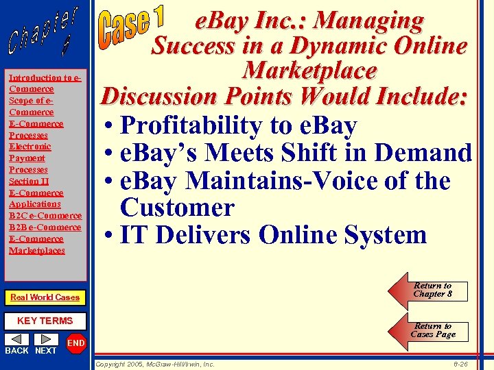 Introduction to e. Commerce Scope of e. Commerce E-Commerce Processes Electronic Payment Processes Section