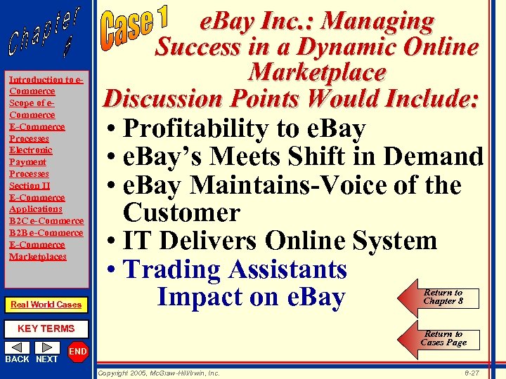 Introduction to e. Commerce Scope of e. Commerce E-Commerce Processes Electronic Payment Processes Section