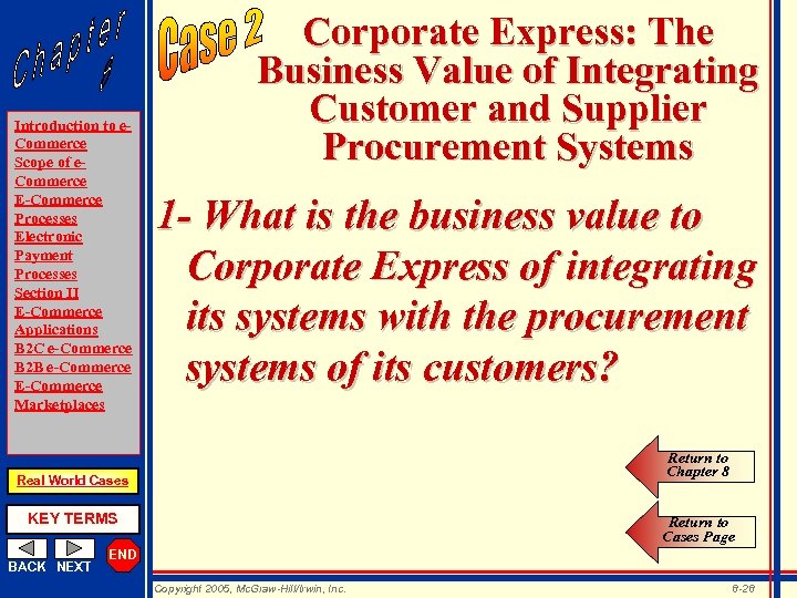 Introduction to e. Commerce Scope of e. Commerce E-Commerce Processes Electronic Payment Processes Section