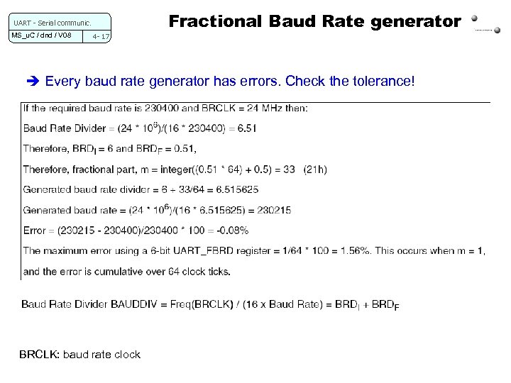 UART - Serial communic. MS_u. C / dnd / V 08 4 - 17