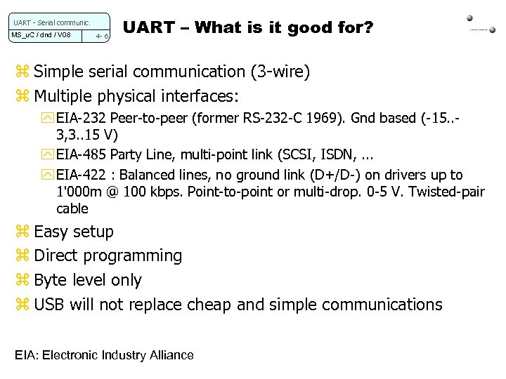 UART - Serial communic. MS_u. C / dnd / V 08 4 - 6