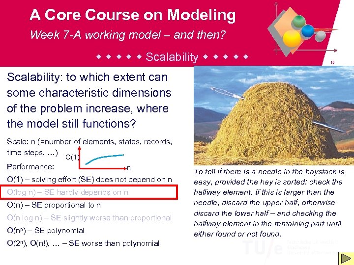 A Core Course on Modeling Week 7 -A working model – and then? Scalability