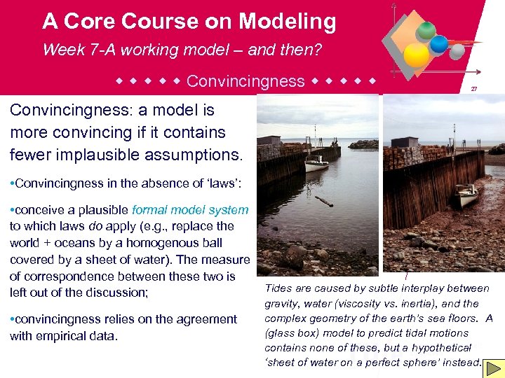 A Core Course on Modeling Week 7 -A working model – and then? Convincingness