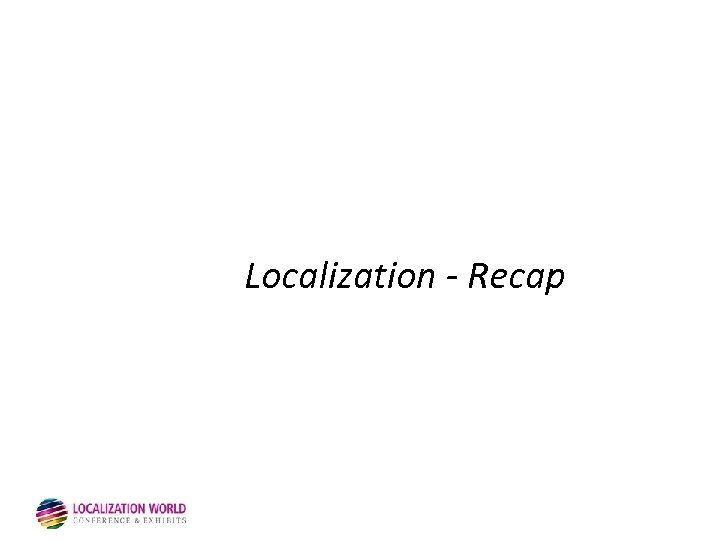 Localization - Recap 