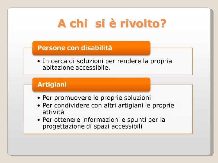 A chi si è rivolto? 