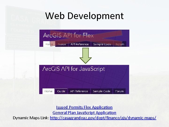 Web Development Issued Permits Flex Application General Plan Java. Script Application Dynamic Maps Link: