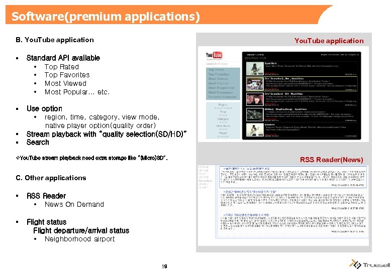 Software(premium applications) B. You. Tube application § Standard API available • Top Rated •