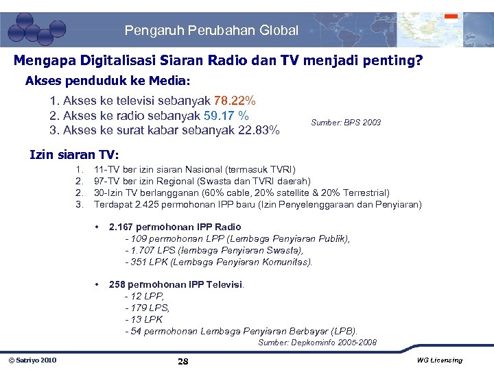 Pengaruh Perubahan Global Mengapa Digitalisasi Siaran Radio dan TV menjadi penting? Akses penduduk ke