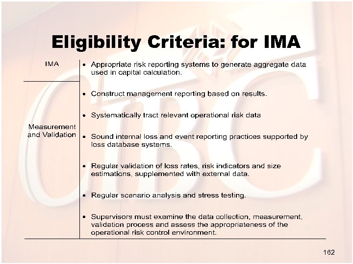 Eligibility Criteria: for IMA 162 