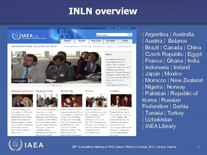 INLN overview | Argentina | Australia | Austria | Belarus | Brazil | Canada