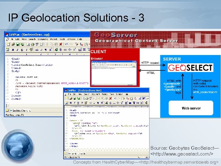 IP Geolocation Solutions - 3 Source: Geobytes Geo. Select— <http: //www. geoselect. com/> Concepts