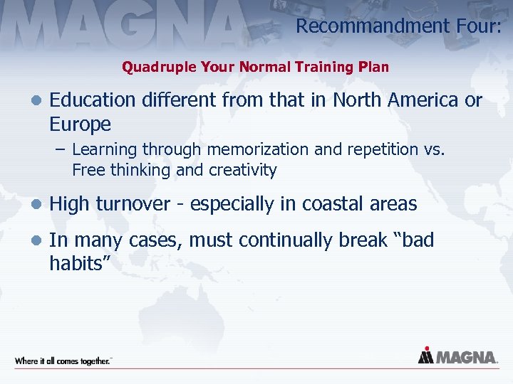 Recommandment Four: Quadruple Your Normal Training Plan l Education different from that in North