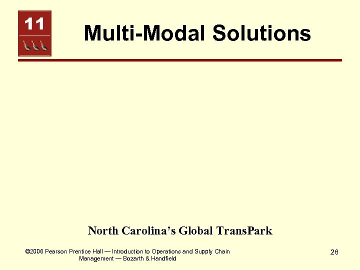 Multi-Modal Solutions North Carolina’s Global Trans. Park © 2006 Pearson Prentice Hall — Introduction