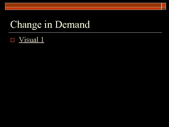 Change in Demand o Visual 1 
